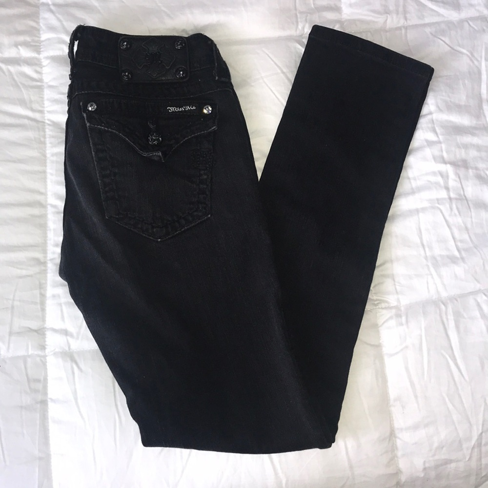 Miss Me Black Embellished Skinny Jeans size 27